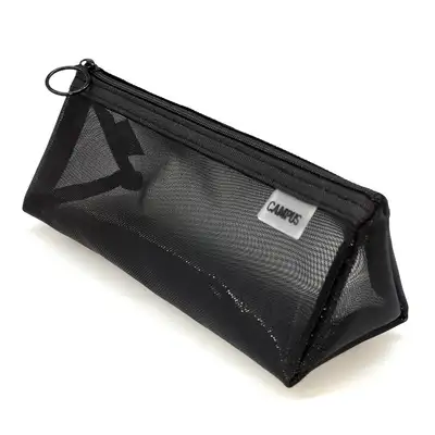 ポポファンシー キャンパス メッシュ 三角 ペンポーチ