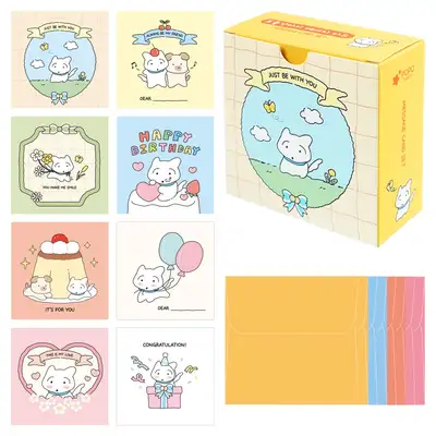 PopoFancy Soft Puppy Card and Envelope Set 24 Pieces Friends Love Thank You Letters