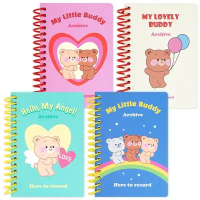 Popo Fancy Little Buddy Mini Notebook 4-Book Set English Vocabulary Learning Supplies