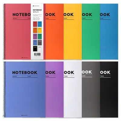 Popo Fancy Color Notebook 10-Book Set Spring Binding Lined Notebook