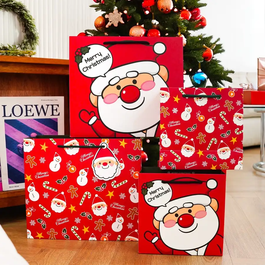 ポポファンシー ハッピークリスマス ギフトショッピングバッグ 5個