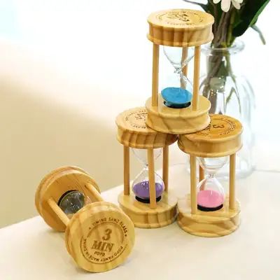 PopoFancy Timing Natural Wood Sand Timer 3 Minutes