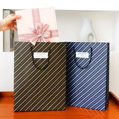 Popo Fancy Signature Paper Shopping Bag Large Set of 5