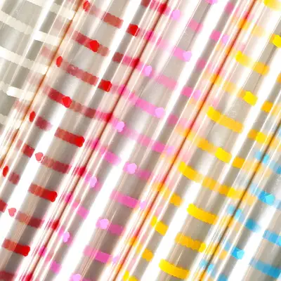Popofancy OPP Transparent Heart Vinyl Roll Wrapping Paper 53cm x 17m