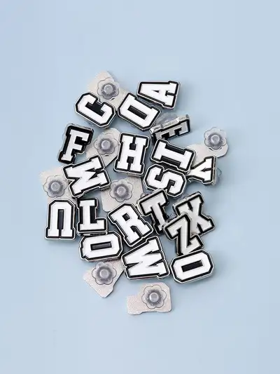 Collé Metal Alphabet Sticker White (A~Z)