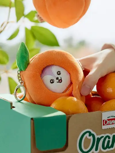 BT21 MANG Baby Orange Party Plush Keyring