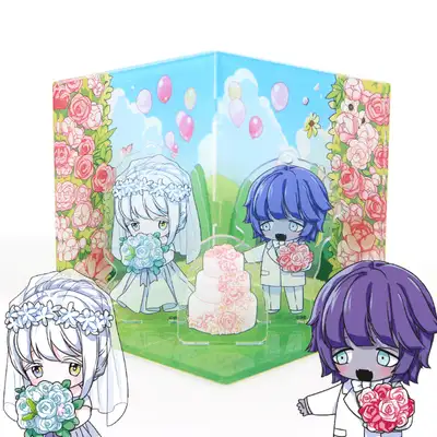 [I Hate This Hero] Wedding Diorama Acrylic Set - Venom & Trash / Webtoon Goods