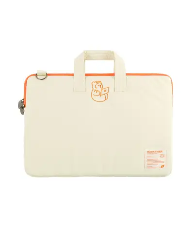 シッティング タイガー ノートブック iPad ストラップ ポーチ アイボリー