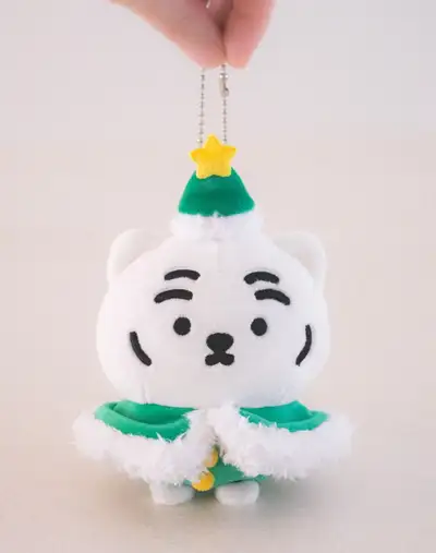 クリスマスツリーになった白虎 ぶんぶん ぬいぐるみキーリング