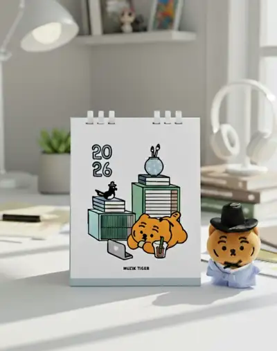 2026年 뚱랑이 卓上カレンダー