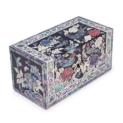 Golden Rooster Mother-of-Pearl Jewelry Box (Medium) - Work by Oh Myung-ho