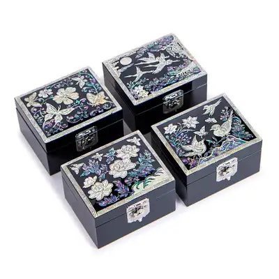 Joseon Turtle-shaped Mother-of-Pearl Jewelry Box - Peony, Pine Crane, Butterfly, and Bird Motif (Work by Oh Myung-ho)