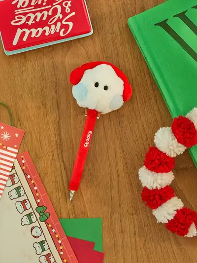 BT21 SHOOKY Mini Minini Petit Holiday Snowman Figure Gel Pen