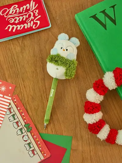 BT21 MANG Mini Minini Petit Holiday Snowman Figure Gel Pen