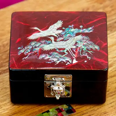Red Crane Hanji Jewelry Box - Turtle Shape