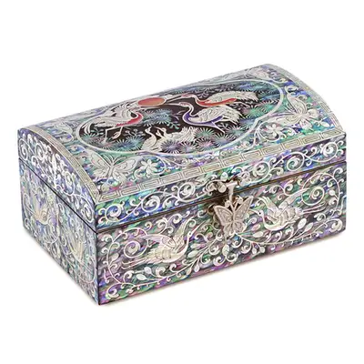 Haepigham Songhak Cloud-Pattern Bordered Single-Tier Jewelry Box (Black)