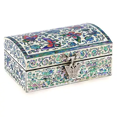 Pirate Chest Butterfly Pattern Single-Tier Jewelry Box - Oh Myung-ho Artwork
