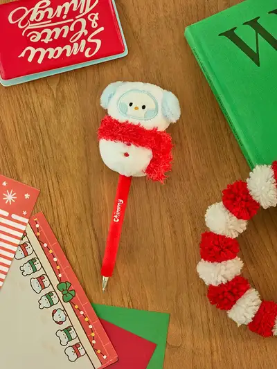 BT21 CHIMMY Mini Minini Petit Holiday Snowman Figure Gel Pen