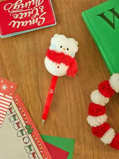 BT21 RJ Mini Minini Petite Holiday Snowman Figure Gel Pen