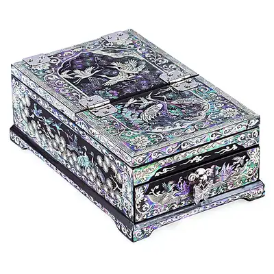 Songak 1-Drawer Vanity Mirror Jewelry Box (Black)