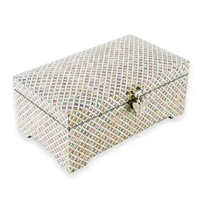 Chilbo Pattern Mother-of-Pearl Jewelry Box (2-Tier, Right Angle Small) - Work by Park In-ho