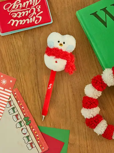 BT21 TATA Mini Minini Petite Holiday Snowman Figure Gel Pen