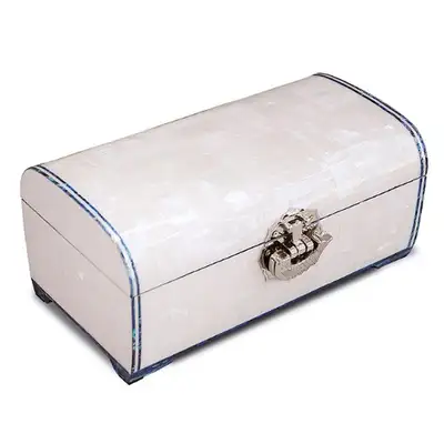 White Pearl Mother-of-Pearl Jewelry Box (2-Tier Rolling, 24cm, 27cm) - Work by Park In-ho