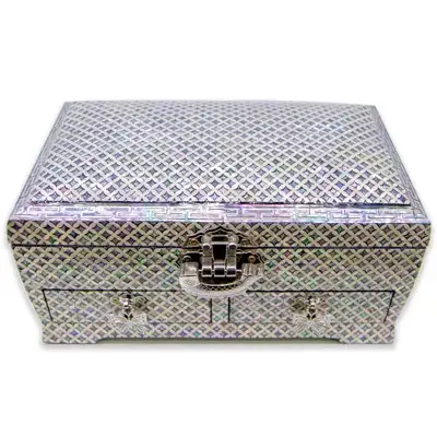 Seven Treasure Pattern (Good Fortune) 2-Drawer Mother-of-Pearl Jewelry Box - Park In-ho Work