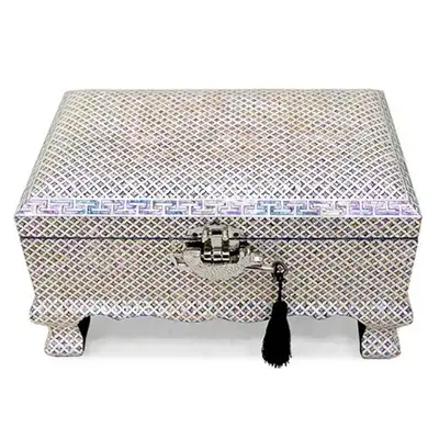 Seven-Treasures Pattern Good Fortune 2-Tier Magpie-Leg Jewelry Box - Park In-ho's Work
