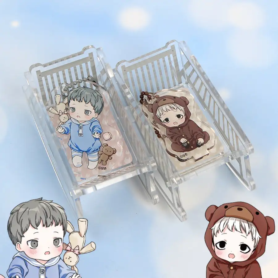 I Don't Like This Hero Baby Naga & Baby Guinung Rocking Cradle Acrylic Stand + Charm Set 2 Types