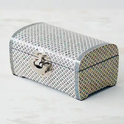 Chilbo Pattern Mother-of-Pearl Jewelry Box (2-Tier Rotating, 18cm) - Park In-ho