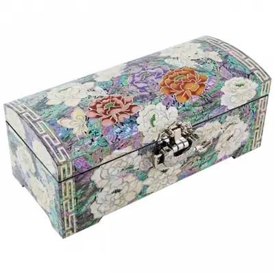Peony Two-Tier Left-Hinge Jewelry Box - Work by Park In-ho