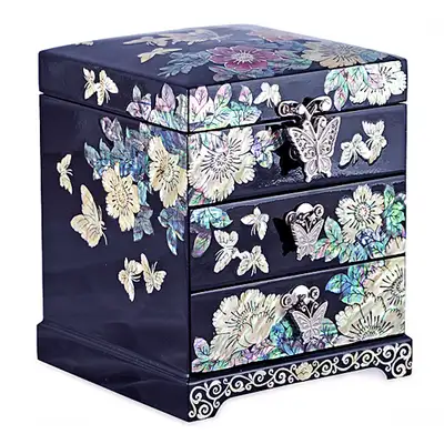 Peony 3-Tier Drawer Rolling Jewelry Box