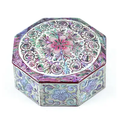 Dancho Flower Small Hexagonal Box (Red)
