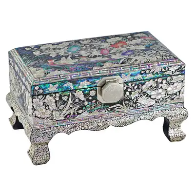 Mandarin Duck Two-Tier Wooden Jewelry Box with Bird-Leg Feet—Artwork by Park In-ho