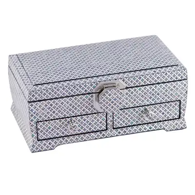 Cloisonné (Diamond) Pattern 2-Drawer Left Jewelry Box – Work by Park In-ho