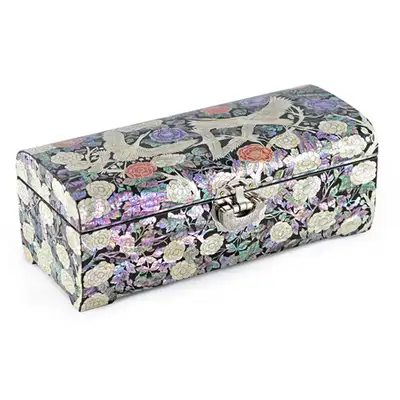 Peony and Crane Two-Tier Rolling Left Jewelry Box - Park In-ho's Work