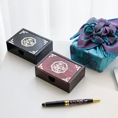 Mother-of-Pearl Lacquerware Business Card Case (Auto, Traditional Pattern)