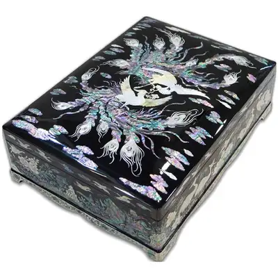 Premium Mother-of-Pearl Lacquerware Phoenix Inlaid Document Box
