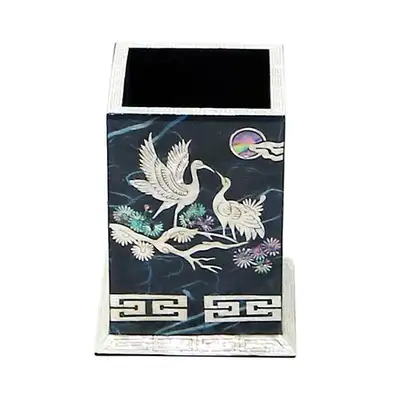 Mother-of-Pearl Lacquerware Korean Paper Pencil Holder - Blue