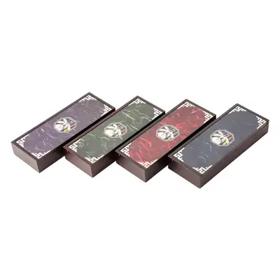 Octagonal Crane Patterned Hanji Writing Utensil Box (Purple, Green, Red, Blue)