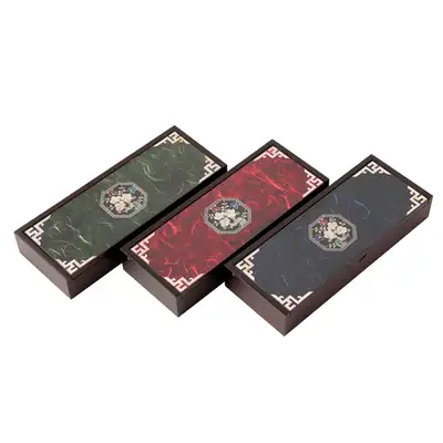 Plum Pattern Hanji Stationery Box (Green, Red, Blue)