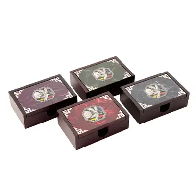Octagonal Crane Pattern Hanji Business Card Box (Purple, Green, Red, Blue)