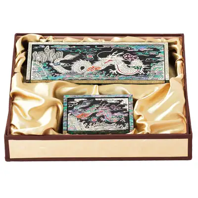 [Crane][Dragon] Automatic Right-Angle Business Card Holder and Writing Utensil Set