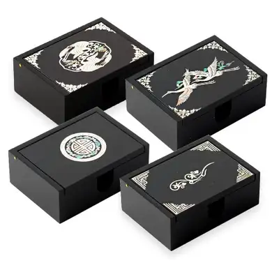 Sanggam Automatic Business Card Holder (Pair of Cranes, Cloud Crane, Pattern, Arabesque)