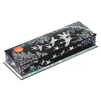 Glossy Pine and Crane Pen Case