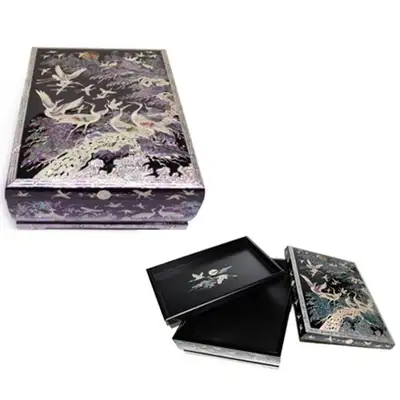 Ten Symbols of Longevity Flock of Cranes Document Box