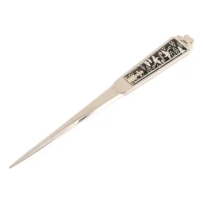 Premium Mother-of-Pearl Letter Opener (Paper Knife) - Chest Badge Black and White