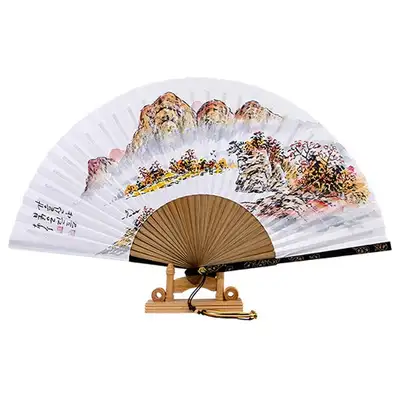 Hand-Painted Landscape Painting - Autumn Traditional Fan (Namjeong Park Sang-ok)