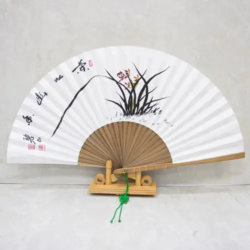 韩纸乌竹传统折扇-兰花大号 — 3